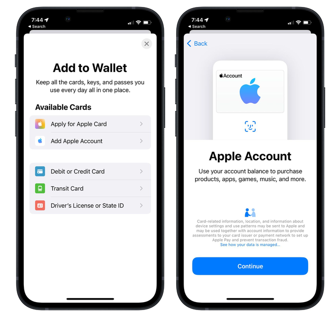 铁岭苹果手机维修分享iOS 15.5钱包App如何添加 Apple 账户 
