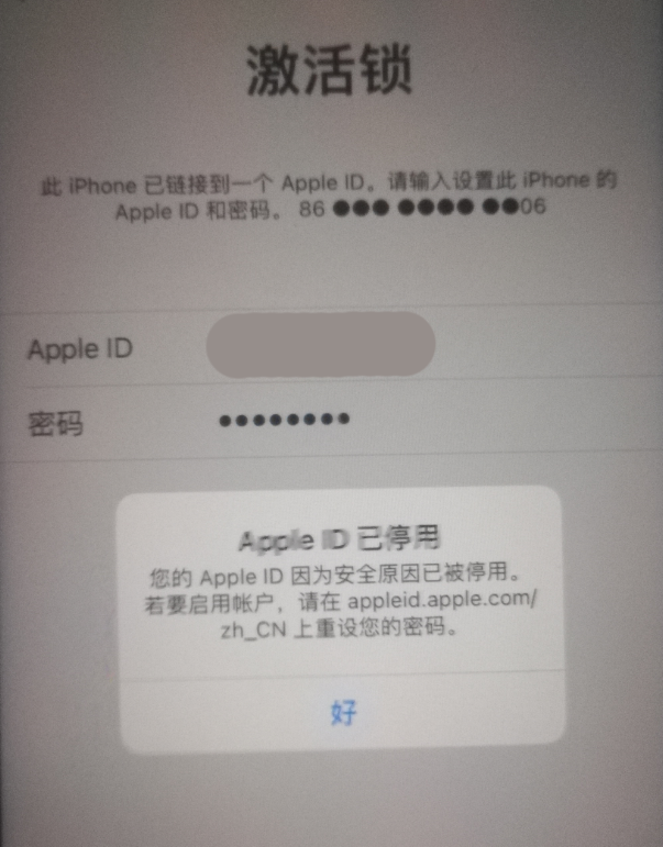 铁岭苹果手机维修分享iPhone 12 出现提示“Apple ID 已停用”怎么办 
