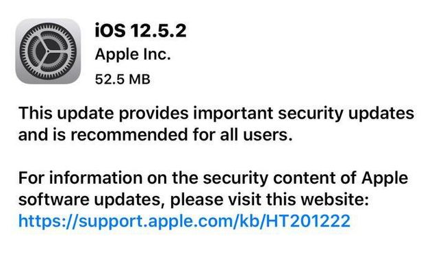 铁岭苹果手机维修分享iOS12.5.2发布，建议所有老苹果用户安装 